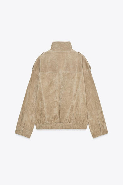 Sophia™ | Wildlederjacke Marble Sand