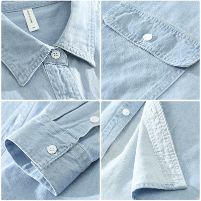 Andrea – Lässiges Denim Langarm-Top
