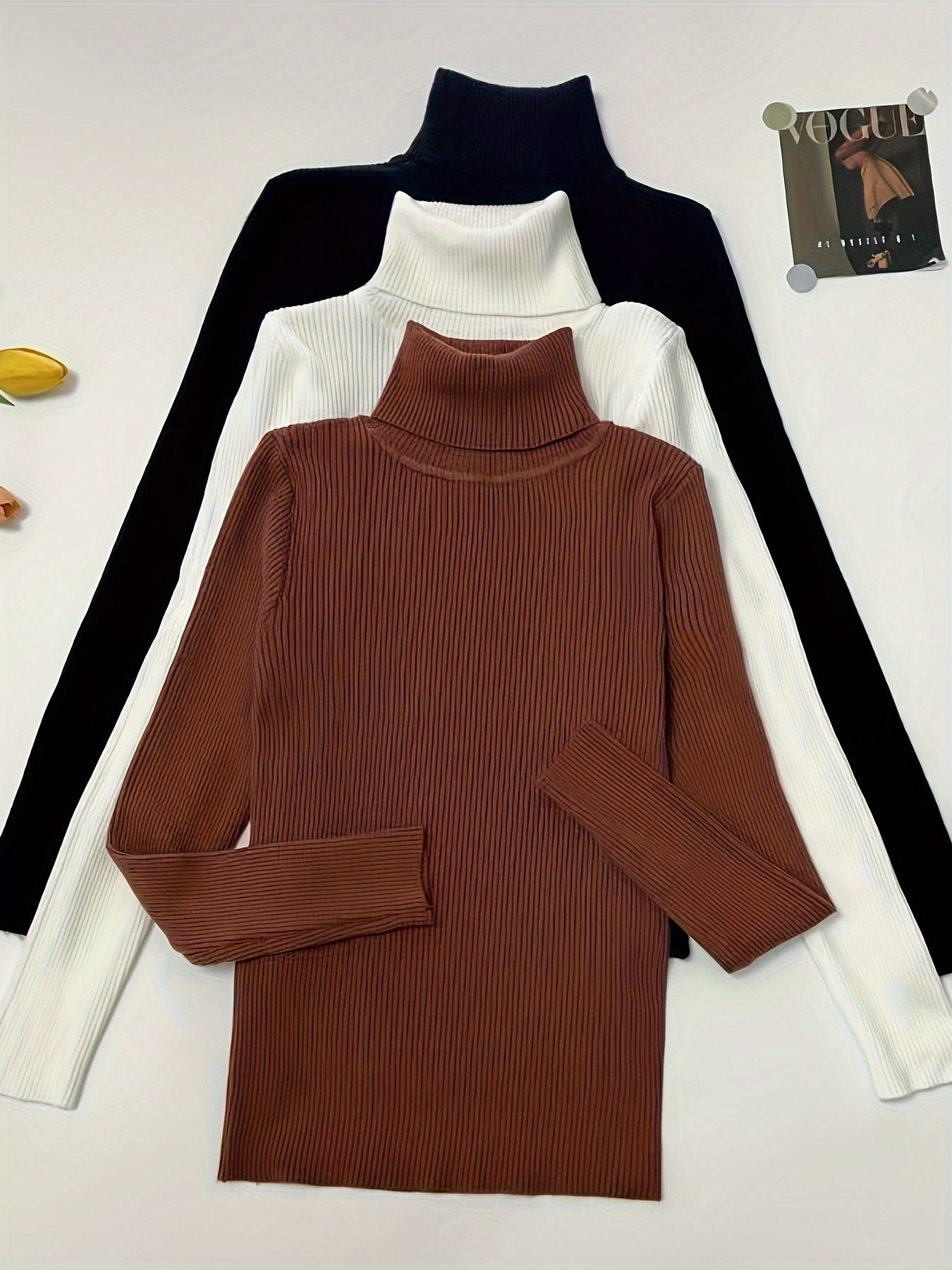 Eleganter Rollkragenpullover – Klassischer Langarm-Style