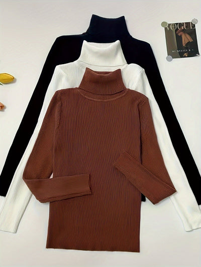 Eleganter Rollkragenpullover – Klassischer Langarm-Style