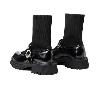 Tanya – Dicksohlige Damen Sockenstiefel im Martin-Stil