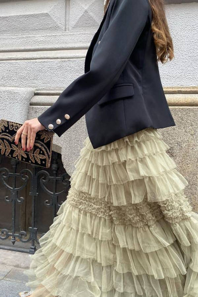 Aurora® | Gestufter Maxirock aus Tüll mit elastischem Bund von City Empress