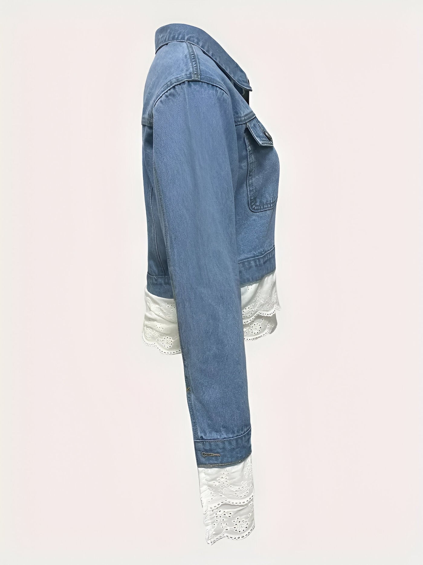 Lindsee | Schicke Denim-Jacke mit Spitzenbesatz