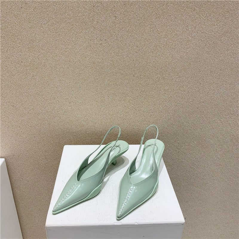 Jade – Mittelhohe Damen-Baotou-Sandalen mit Spitze