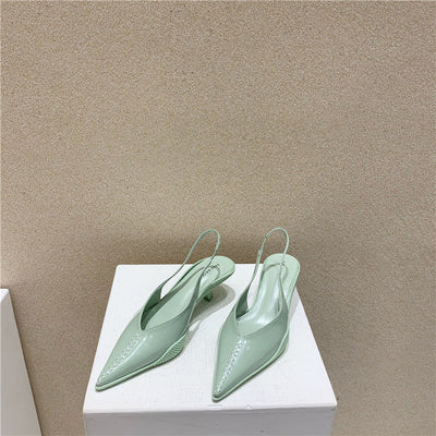 Jade – Mittelhohe Damen-Baotou-Sandalen mit Spitze