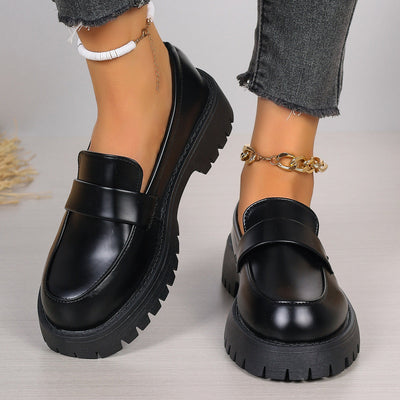 Abigail – Britische Plateauschuhe im Loafer-Stil