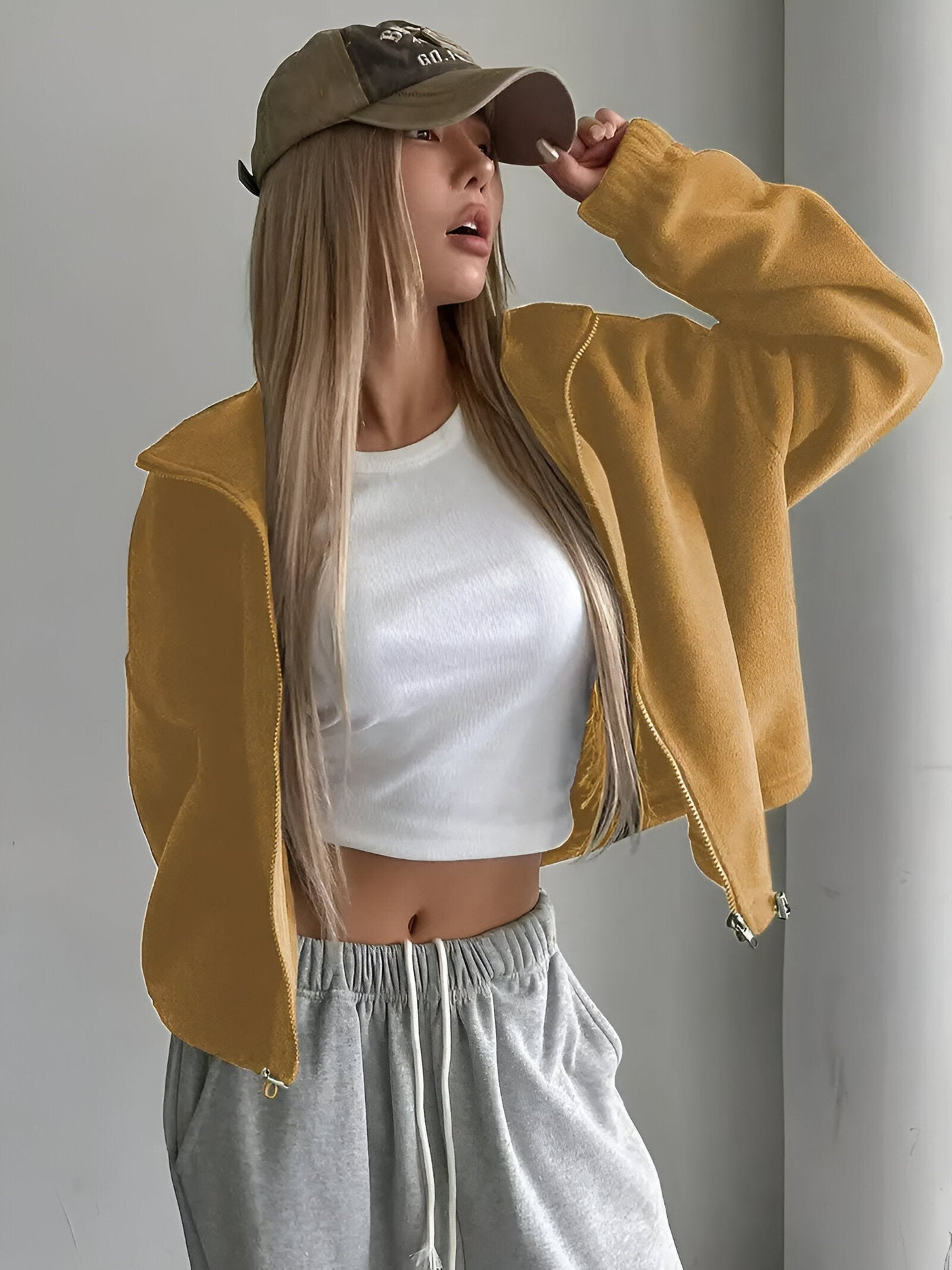 Petronille | Stylische Jacke mit Reißverschluss und Kordelzug am Saum