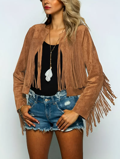 Florin | Suede-Look Fransenjacke