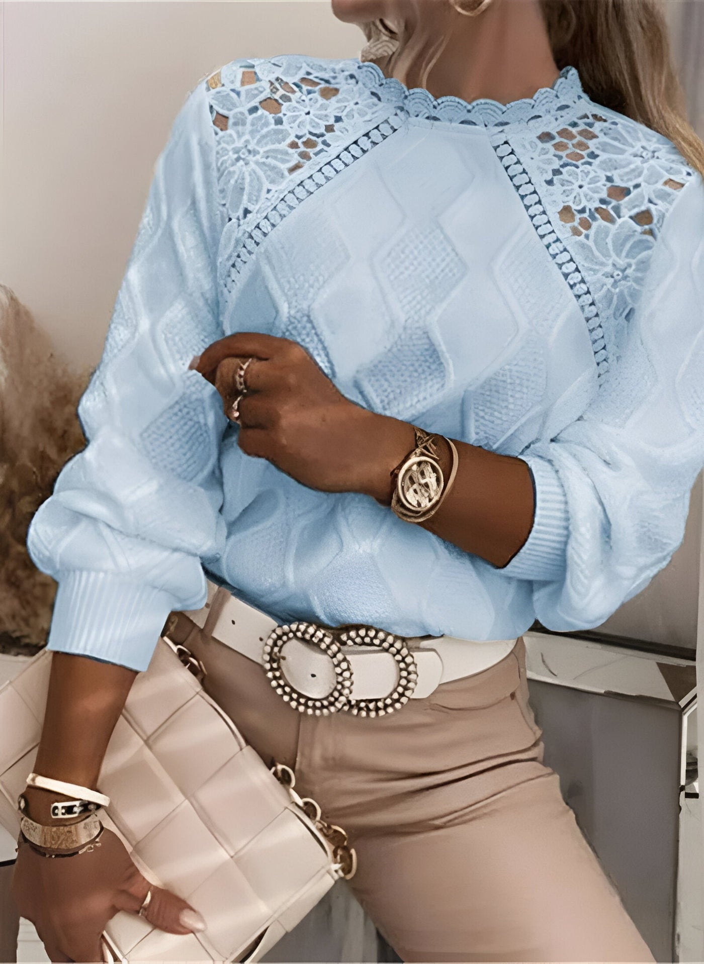 Emery | Gemütlicher Herbst Strick Spitzen Pullover