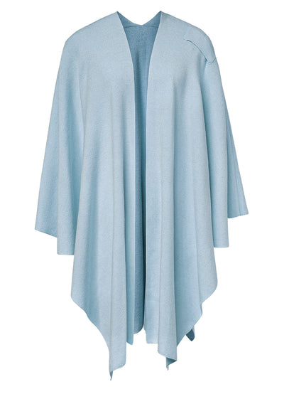 Schwarzer Poncho Pullover mit Überkreuz-Front - Eleganza