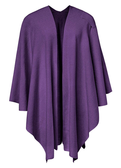 Schwarzer Poncho Pullover mit Überkreuz-Front - Eleganza