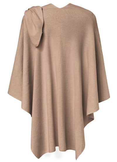 Schwarzer Poncho Pullover mit Überkreuz-Front - Eleganza