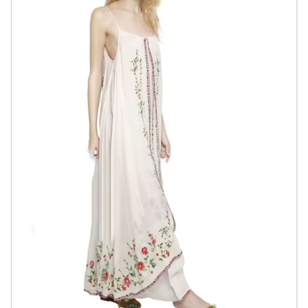 Naomi - Maxikleid mit Blumenstickerei