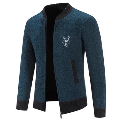 Kuschelige Strickjacke mit Reißverschluss für Männer