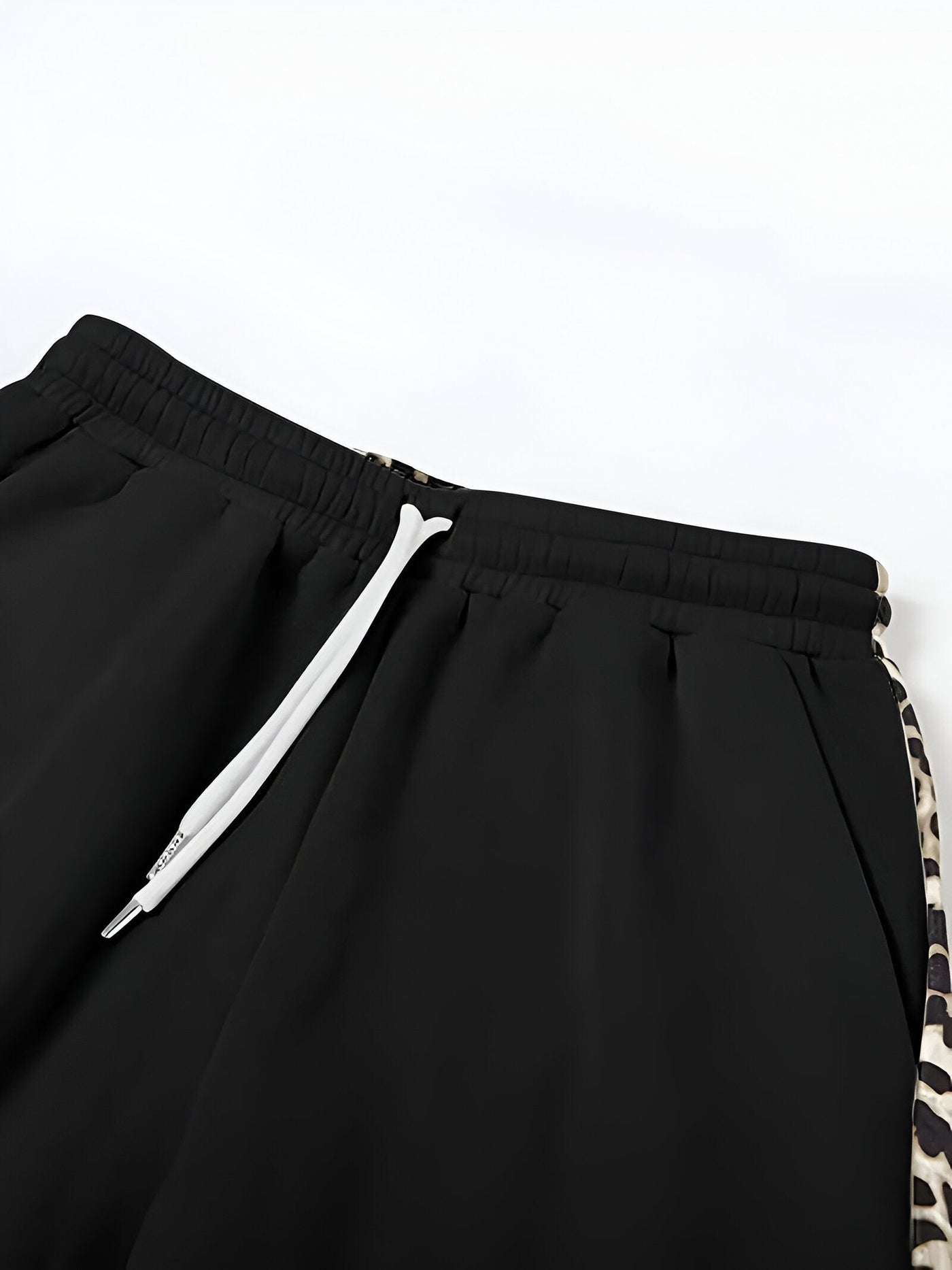 Rhea | Fleecegefütterte Leopard-Print Color-Block Freizeithose