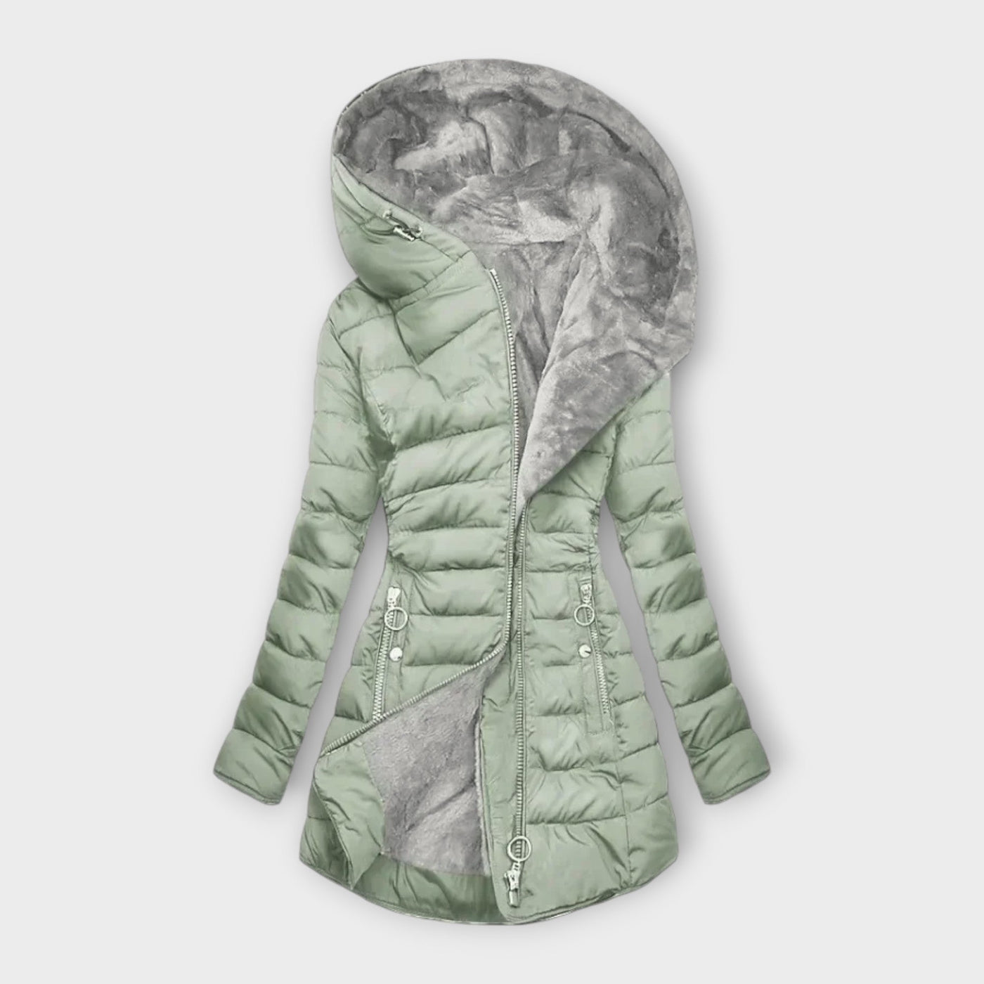 Marian | Slim-Fit Wintermantel mit Fellkapuze