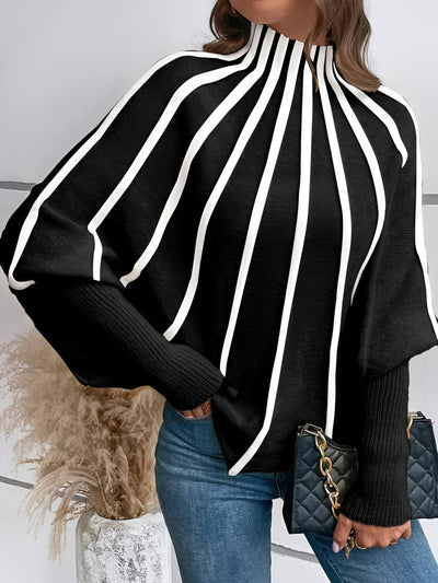 Idaia | Stylischer Gestreifter Rollkragenpullover