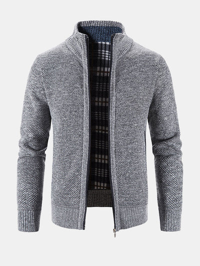 Silberner Zip-Up Pullover - Noah