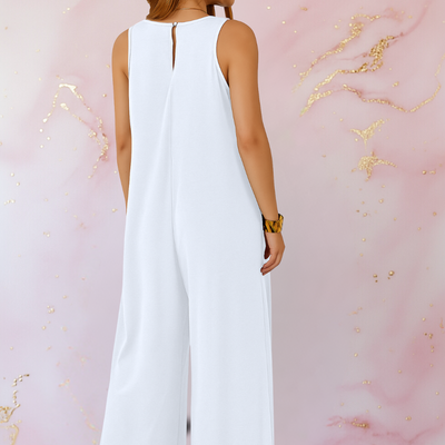 Magda™ | Bequemer Jumpsuit mit V-Ausschnitt und weitem Bein