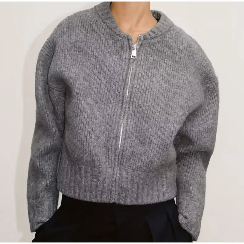 Eleganter Strick-Cardigan mit Reißverschluss für Damen