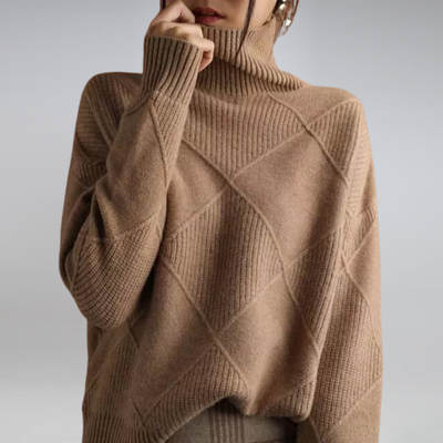 Stilvoller Damenpullover mit Diamantmuster