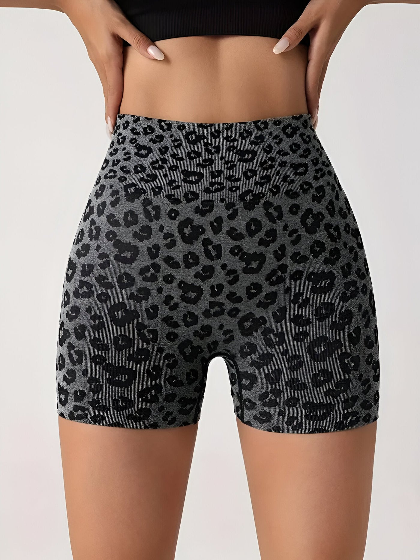 Otway | Leopardenmuster High-Waisted Workout-Shorts