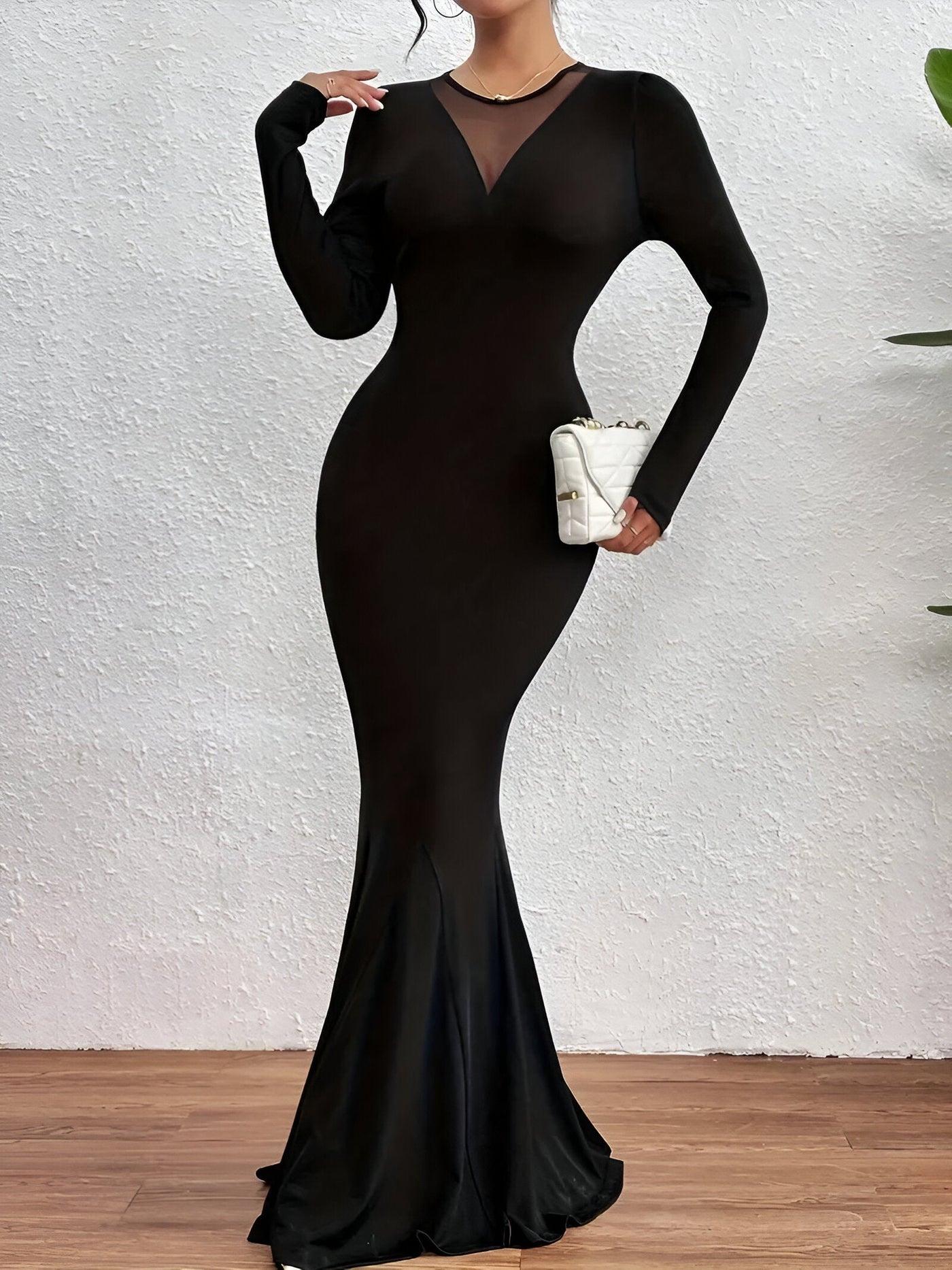 Ute | Elegantes Langärmeliges Mermaid-Maxikleid