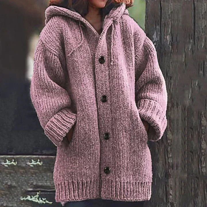 Gestrickter Knopf-Pullover für Frauen