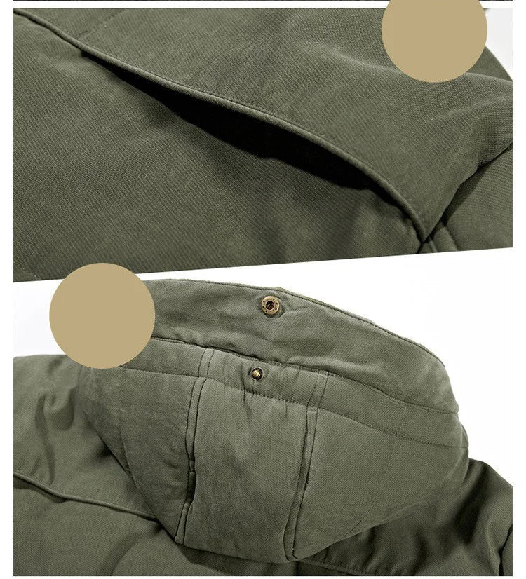 Robuster isolierter Wintermantel mit Kapuze für Männer