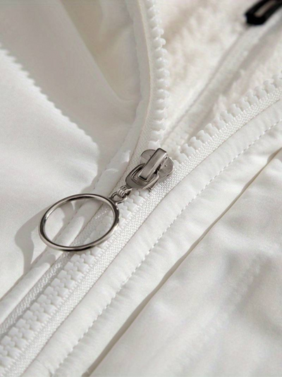 Warme Winterjacke mit Reißverschluss Rosa – Clara