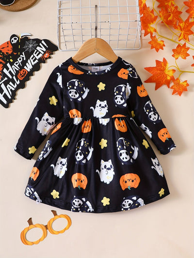 Halloween-Kleid für Baby Mädchen mit Print