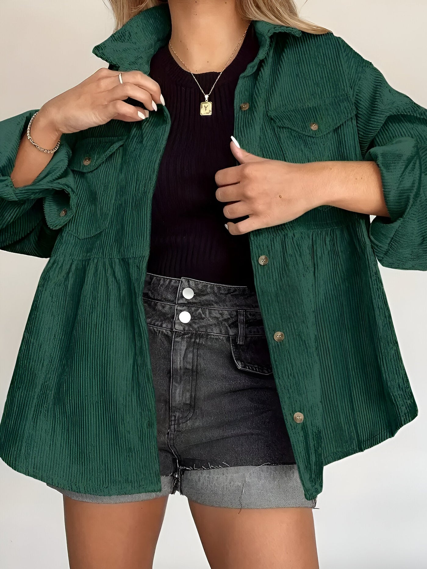 Madelhari | Lässige Button-Down Bluse mit Schlagärmeln