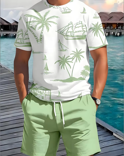 CALENO – Sommer-T-Shirt mit maritimem Print für Herren
