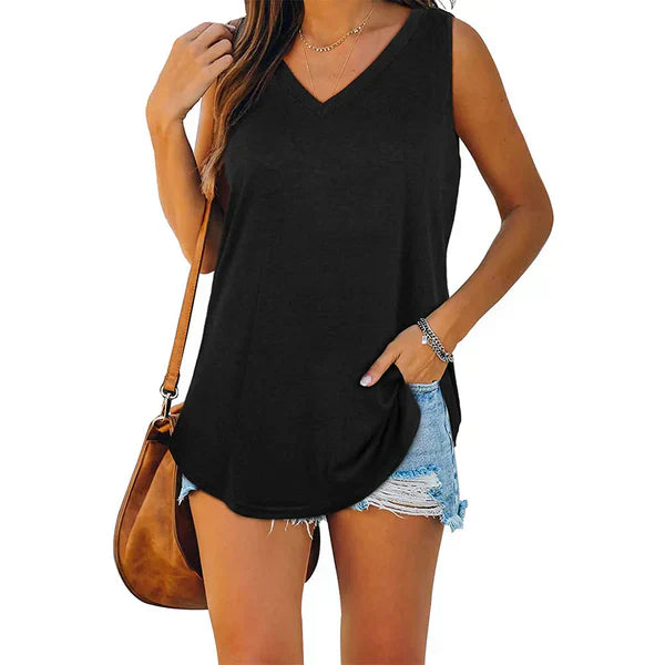 Ophelia – jersey-tanktop mit v-ausschnitt