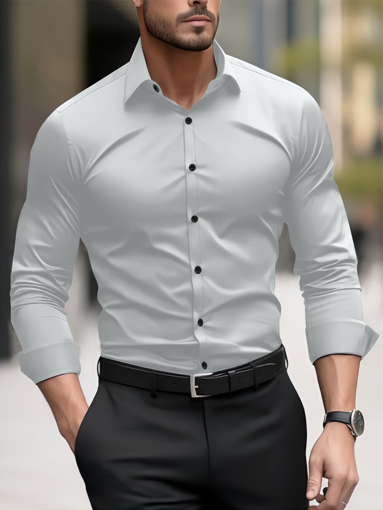 Ronnie – Langes Business-Casual-Hemd für Herren