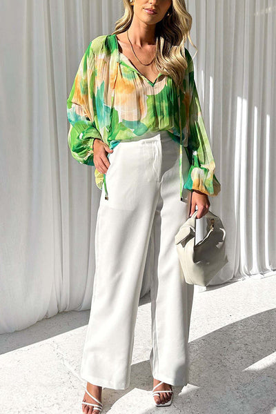 Louise® | Neues Herbst- und Winter-Temperament-V-Ausschnitt-bedrucktes Langarmshirt