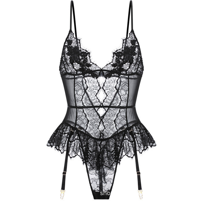 Tracy – Wasserlösliches Stickerei-Einteiler Strumpfband Dessous