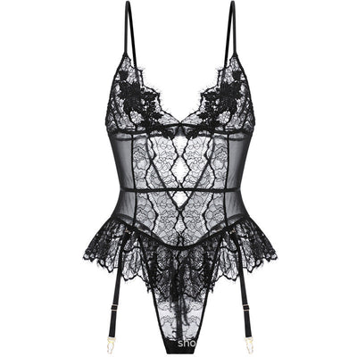 Tracy – Wasserlösliches Stickerei-Einteiler Strumpfband Dessous