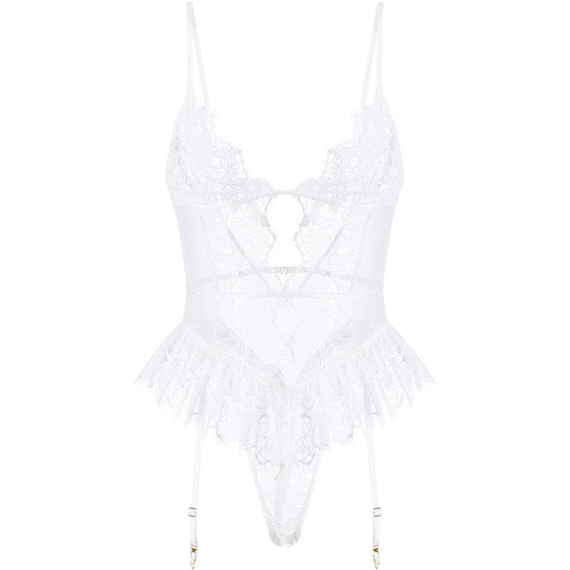 Tracy – Wasserlösliches Stickerei-Einteiler Strumpfband Dessous