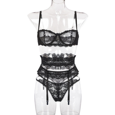 Judith – Transparentes Spitzen-BH-Set für Damen