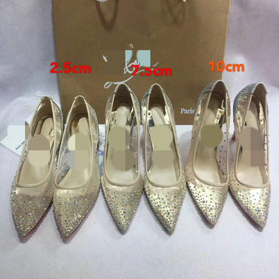 Betty – Transparente Damenschuhe mit Strass und Spitze