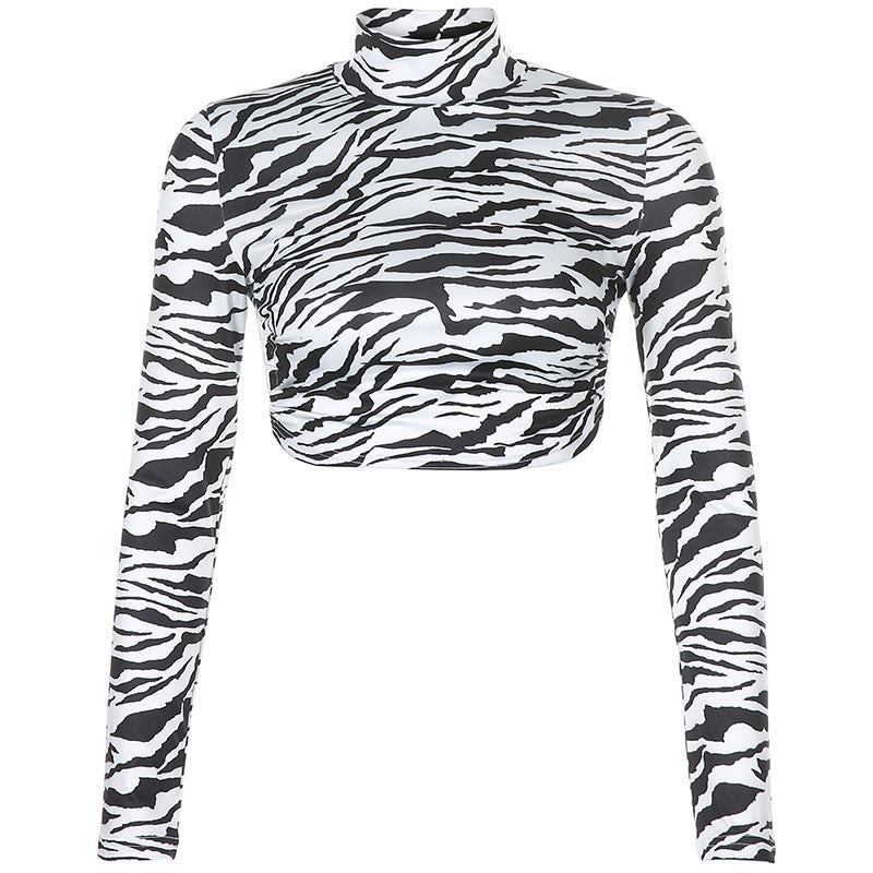 Rose – Rückenfreies Zebra-Print Crop-Top für Damen