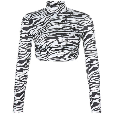 Rose – Rückenfreies Zebra-Print Crop-Top für Damen