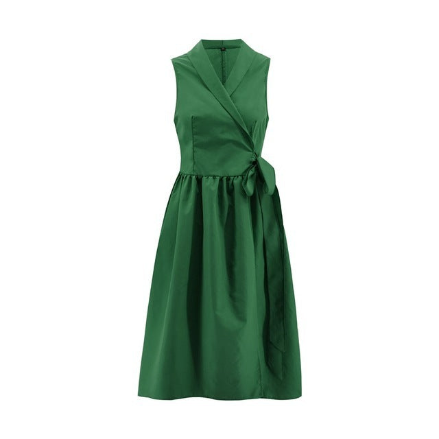Jade – Midi Kleid Casual Ärmellos mit Gürtel