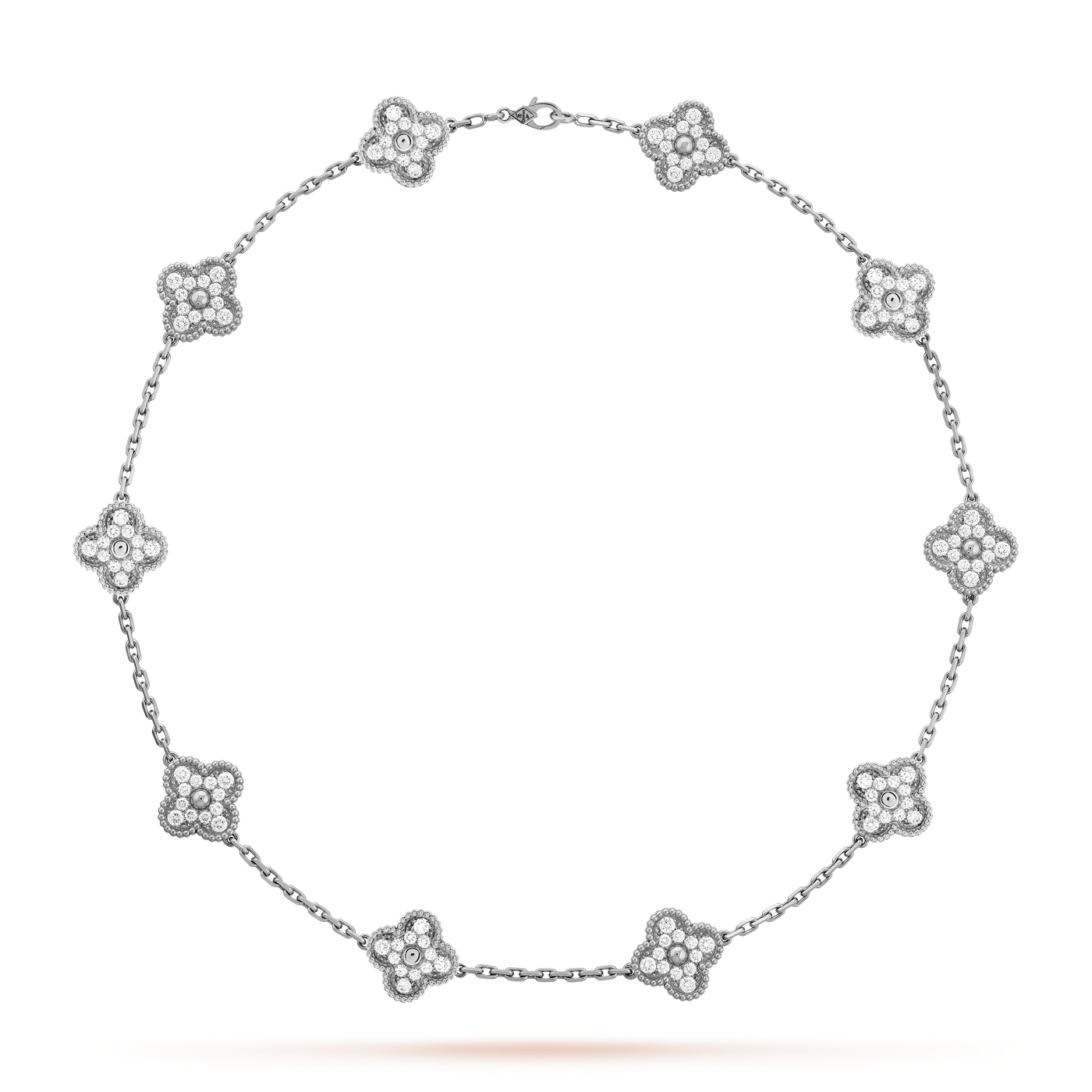 KLEEBLATT DIAMANT HALSKETTE 10 | SILBER