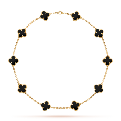 KLEEBLATT HALSKETTE 10 | ONYX