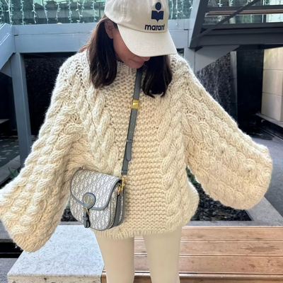 Übergroßer Strickpullover für Frauen