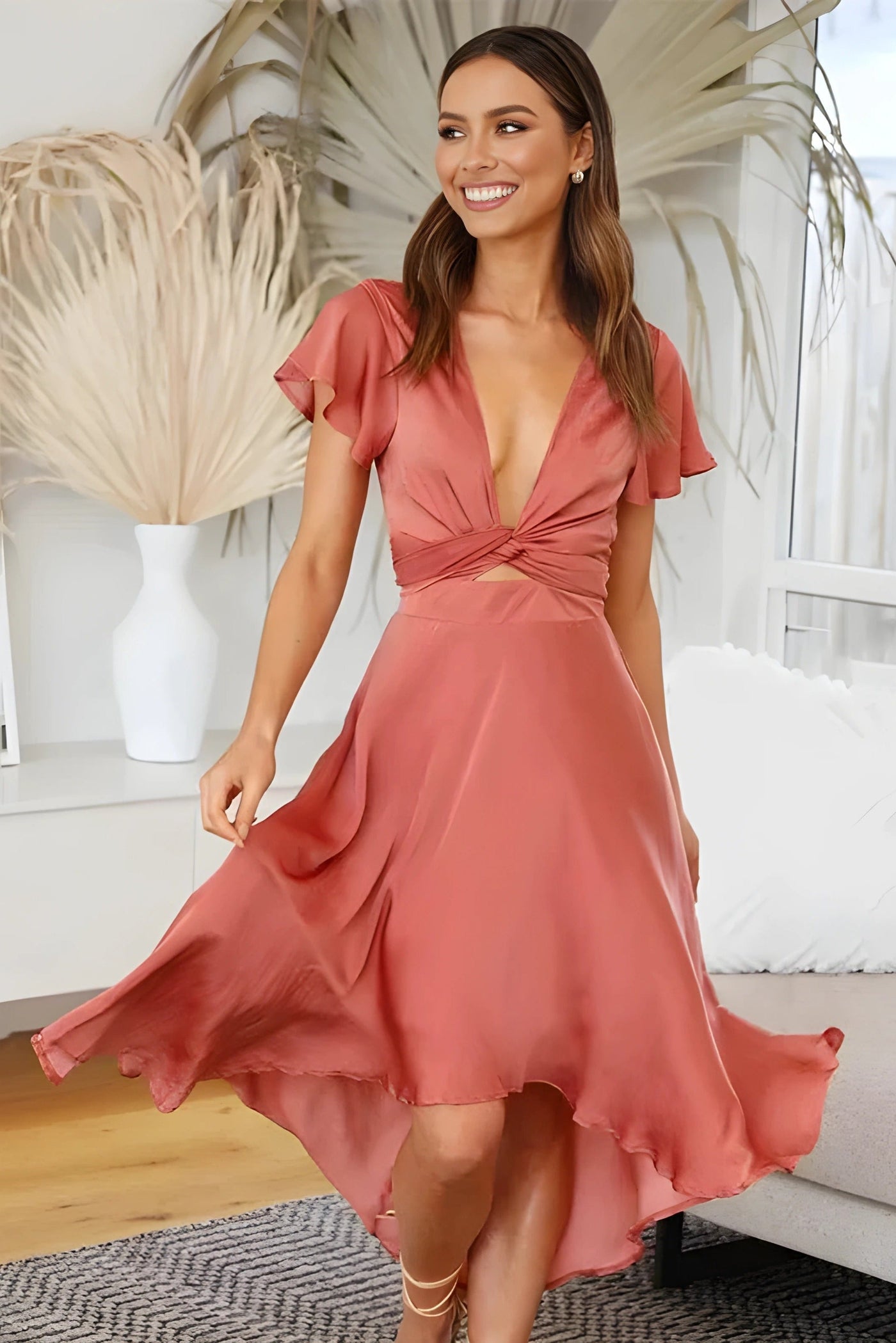 Janina | Midikleid mit Knotendetail