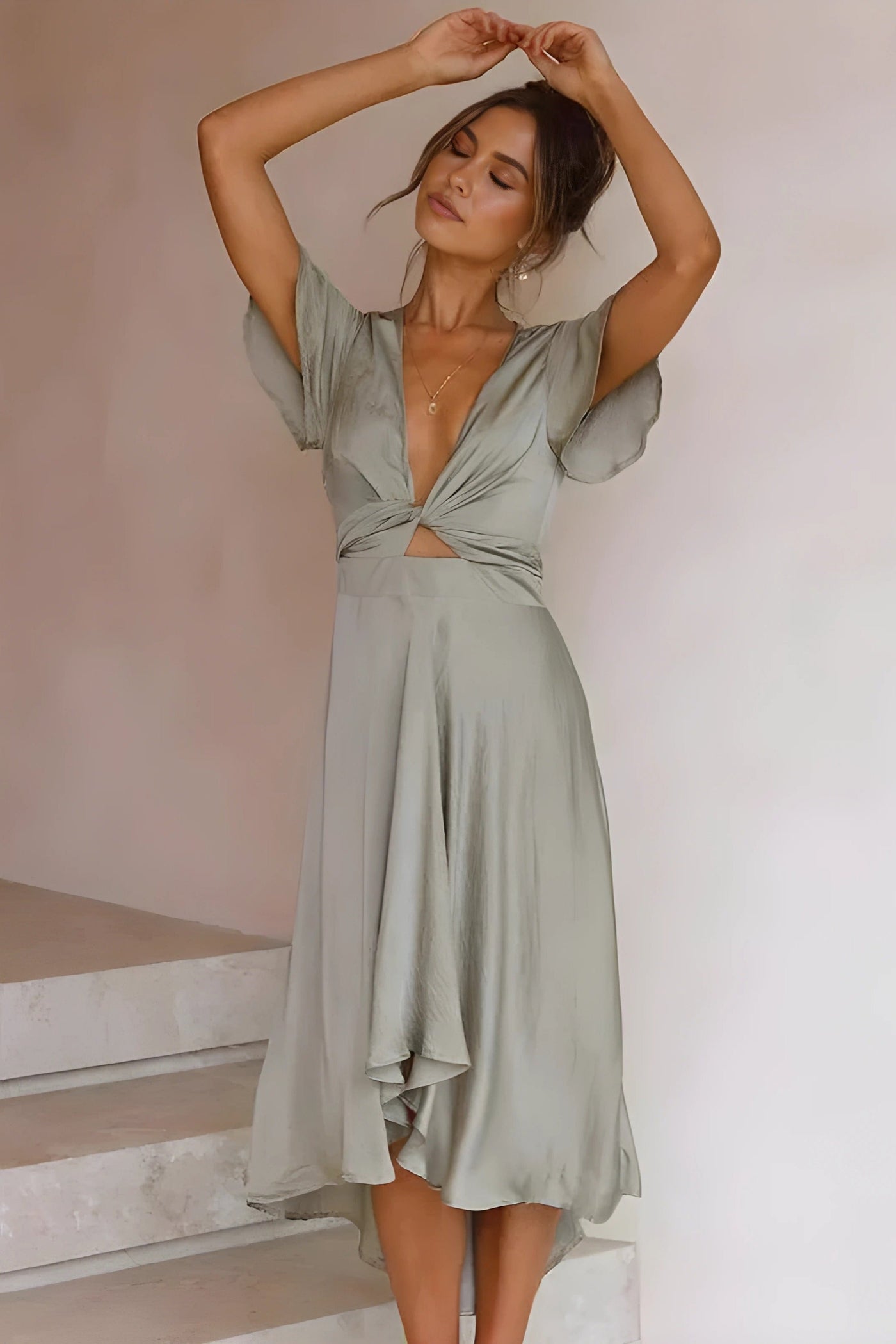 Janina | Midikleid mit Knotendetail