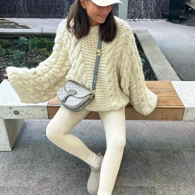 Übergroßer Strickpullover für Frauen